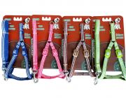 Шлейка с поводком 15мм*122см+40см/61см (нейлон) (1885)