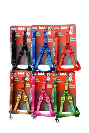 Шлейка с поводком 15мм*122см+40см/61см (нейлон) (1933)