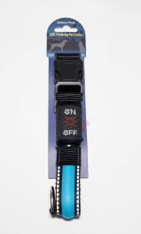Светящийся ошейник (синий) 2.5см (нейлон+LED) (JPF-602-blue)