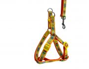 Шлейка с поводком 25мм*122см+66см/81см (нейлон) (1985)