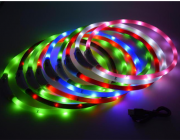 Светящийся ошейник с USB-зарядкой (голубой) 70см* D=1см (силикон+LED) (JPF-008UL-blue)