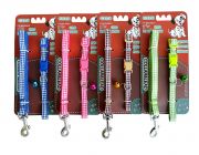 Ошейник с поводком 15мм*122см+40см (нейлон) (1883)