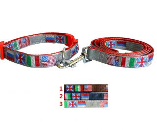 Ошейник с поводком 20мм*122см+46см (нейлон) (1982)