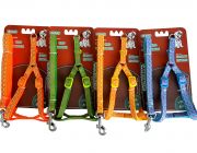 Шлейка с поводком 10мм*122см+30см/40см (нейлон) (1846)