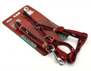 Шлейка с поводком 15мм*122см+40см/61см (нейлон) (1857)