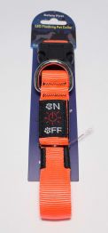 Светящийся ошейник (оранжевый) (нейлон + LED) (JPF-509-orange)
