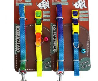 Ошейник с поводком 15мм*122см+40см (нейлон) (1923)