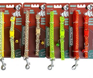 Ошейник с поводком 15мм*122см+40см (нейлон) (1861)