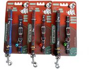 Ошейник с поводком 15мм*122см+40см (нейлон) (1855)