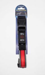 Светящийся ошейник с USB-зарядкой (красный) 2.5см (нейлон+LED) (JPF-602+USB (red))