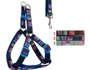 Шлейка с поводком 15мм*122см+40см/79см (нейлон) (1879)