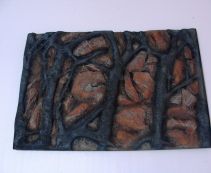 Объемный фон для аквариума ПВХ (скалы, камни, деревья) 45х45х5 (BJ102C)